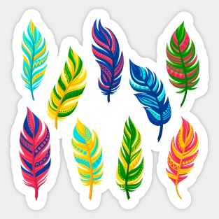 bright colored feathers Sticker